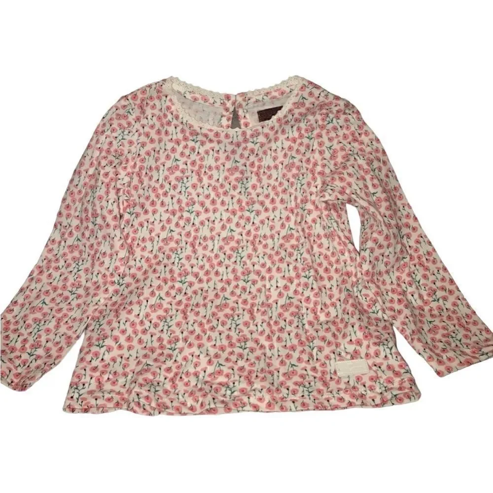 KIDS  24 Months 3 Piece “7 For All Mankind” With Pink Coat Flowered Top …